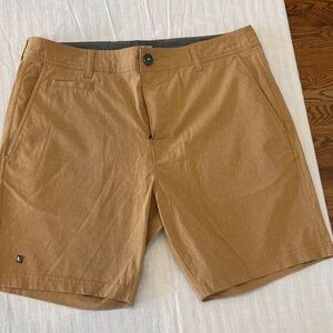 Linksoul Men's Brown Flat Front Shorts